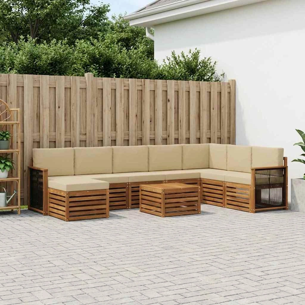 Set di divani da esterno 7 pz Naturale 3384744