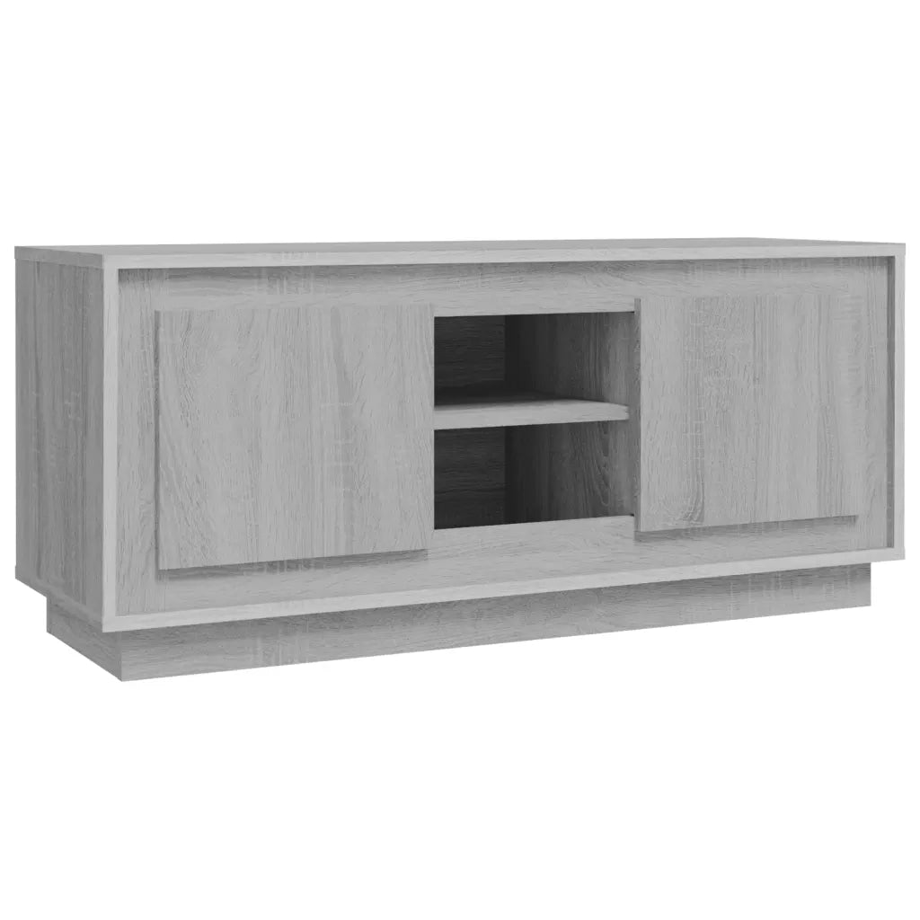 Mobile TV Grigio Sonoma 102x35x45 cm in Legno Multistrato 819866