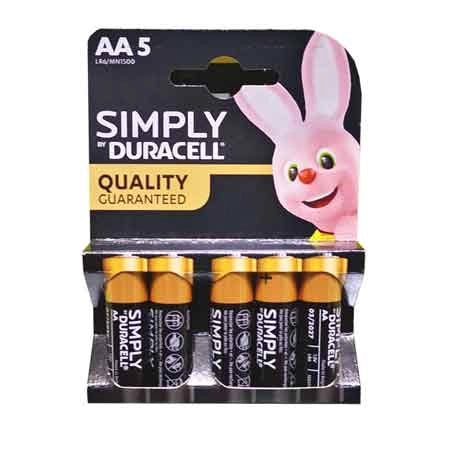 PILE 'SIMPLY' STILO Blister 5 Pezzi - 10 confezioni- DURACELL