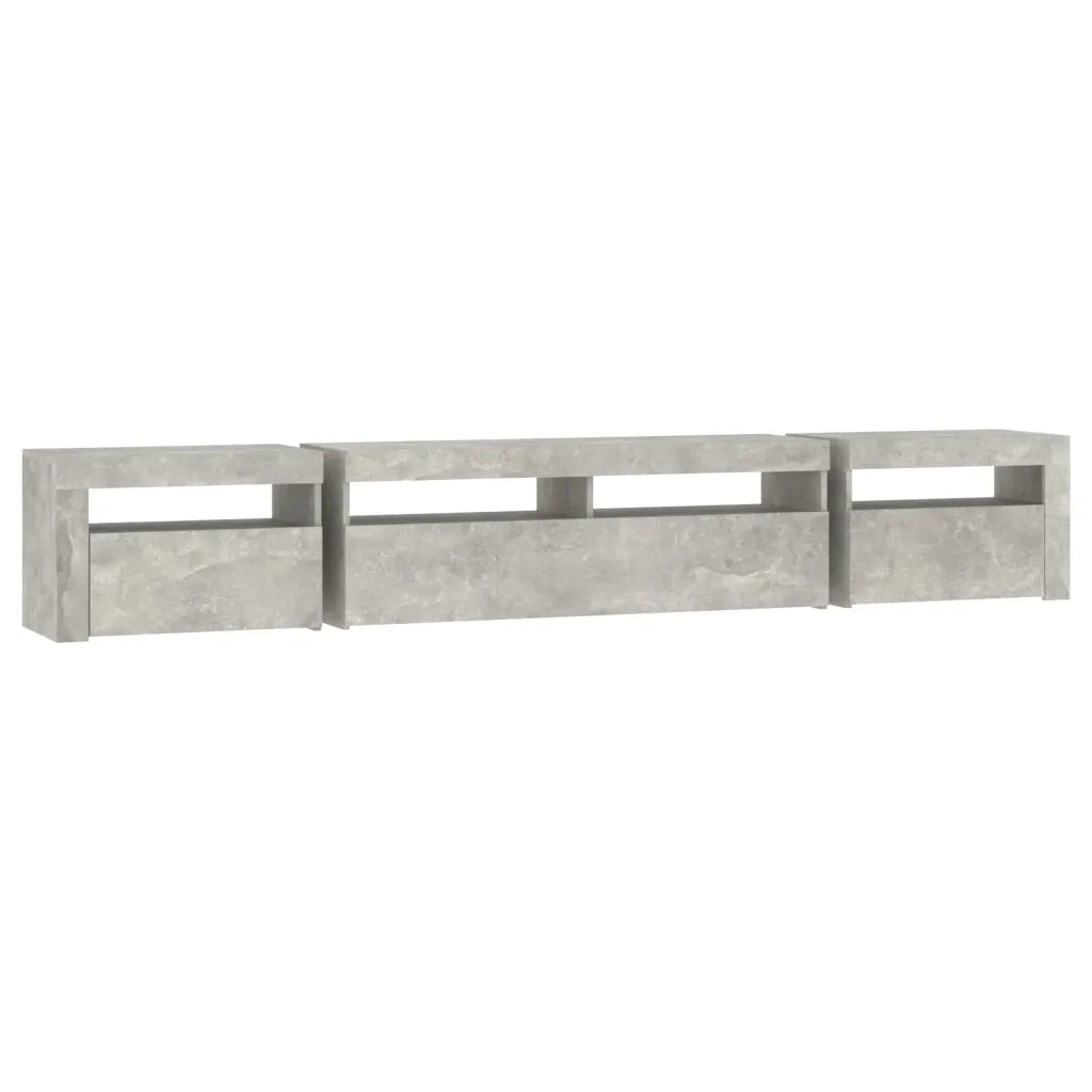Mobile Porta TV con Luci LED Grigio Cemento 240x35x40 cm 3152725