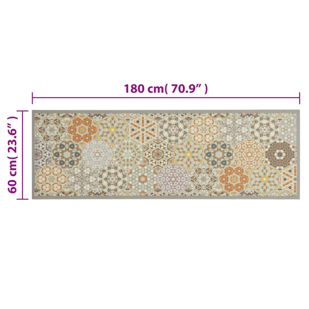 Tappeto da Cucina-Tappetino da cucina Lavabile Pastello Esagono 60x180 cm Velluto