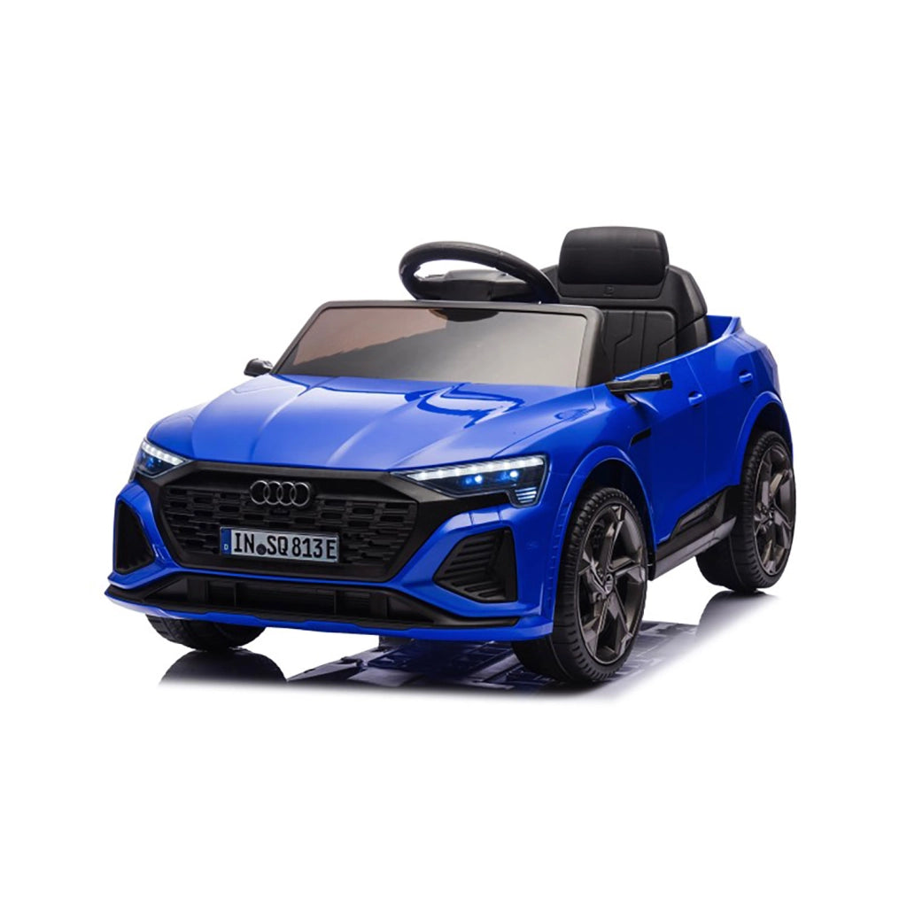 Macchina Elettrica per Bambini 12V Licenza Ufficiale Audi SQ8 E-Tron con Telecomando e Sedile Pelle Blu