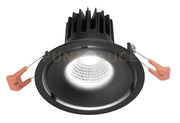 GFA1031C- FARETTO DA INCASSO IN ALLUMINIO DIFFUSORE TRASPARENTE A LED 3000K 465LM 8W NERO D.10CM