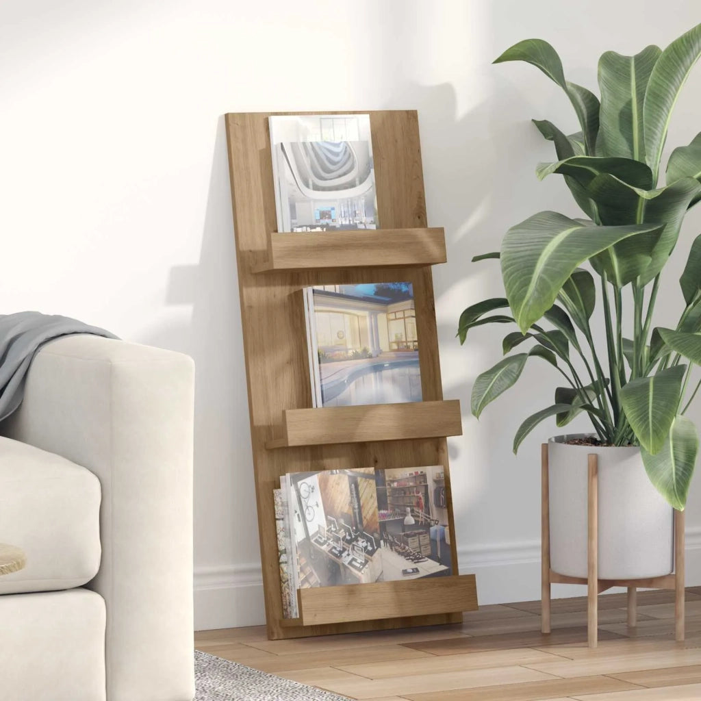 Scaffale per riviste Rovere artigianale 43 x 11 x 102 cm 899518