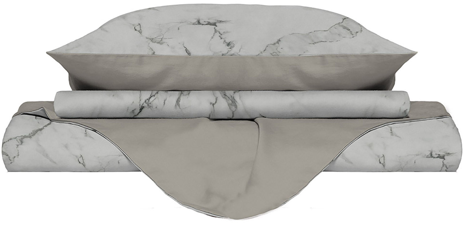 Copripiumino 1 Piazza e Mezzo con Federe Stampato in Microfibra Marble