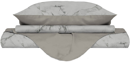 Copripiumino Singolo con Federe Stampato in Microfibra Marble