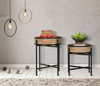 Set 2 Portavasi Ø40x50-35x40 cm in Metallo Ciotole Rimovibili