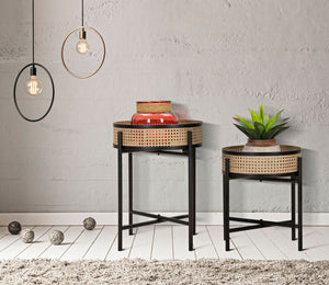 Set 2 Portavasi Ø40x50-35x40 cm in Metallo Ciotole Rimovibili