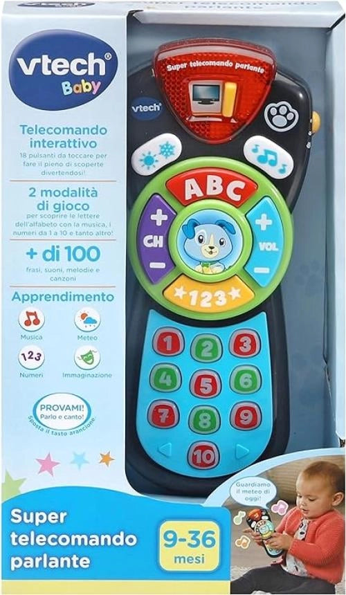 VTech Super Telecomando Parlante, Telecomando Interattivo per Neonati, Impara i Numeri e l`Alfabeto Insieme a Scout, Olt