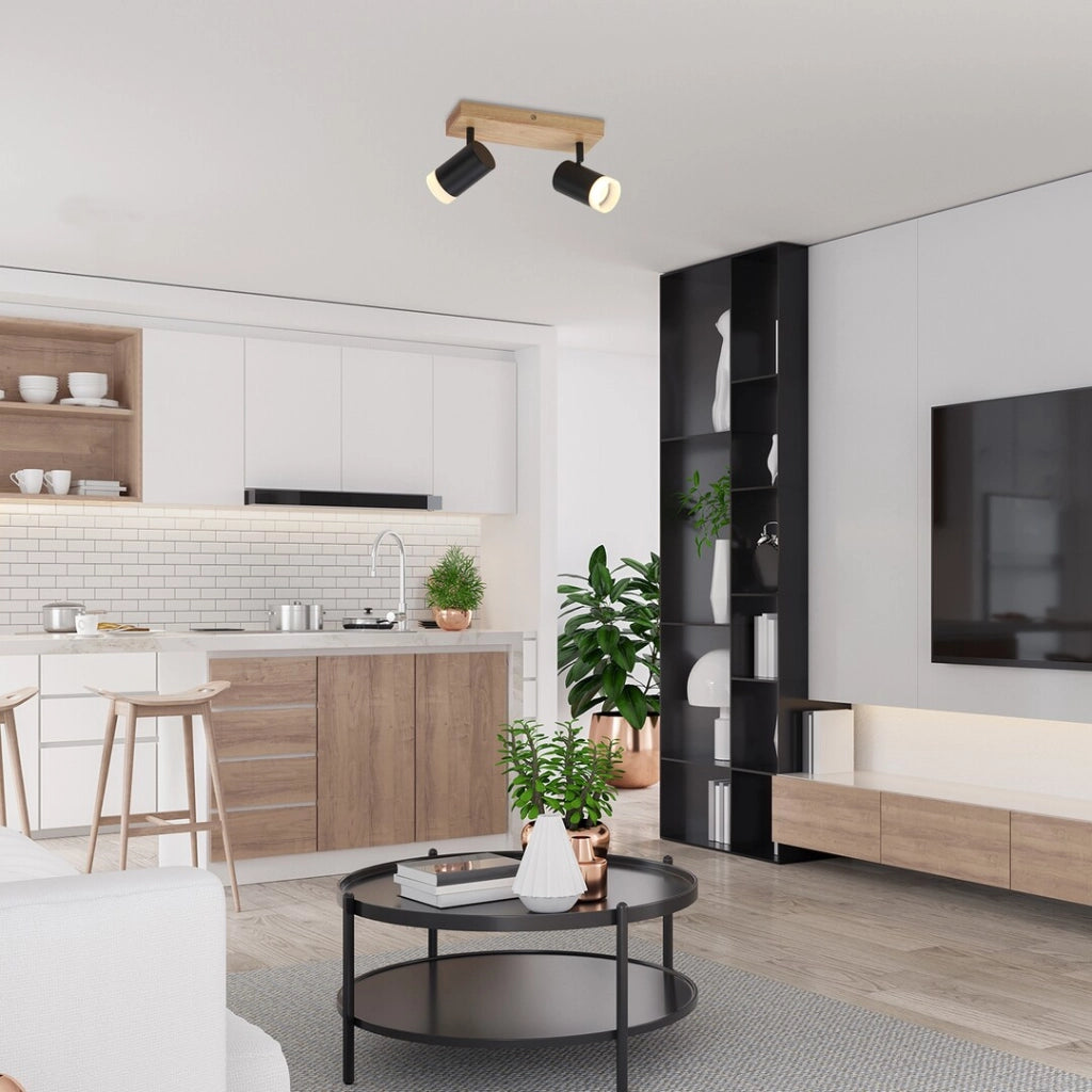 Faretto soffitto Toras rovere/nero 2xGU10 5W Rabalux