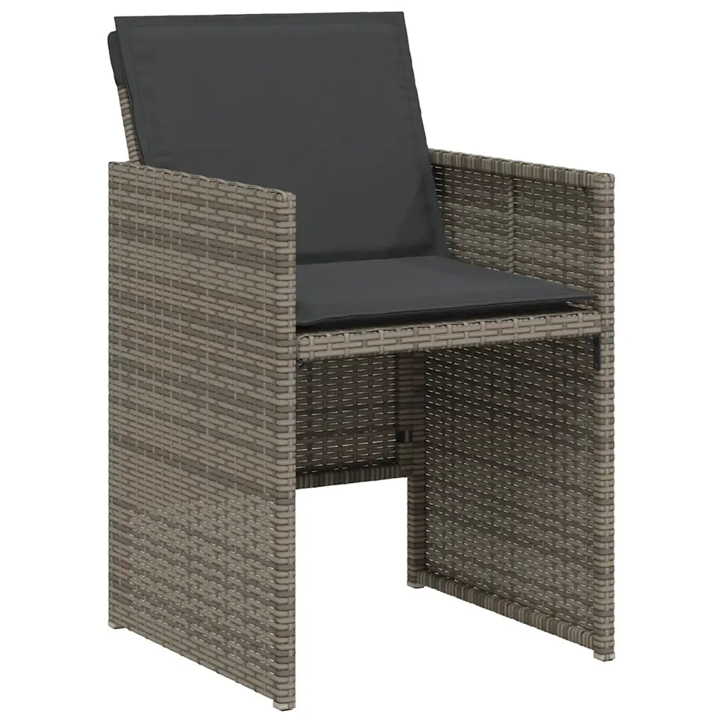 Set da BistrÃ² 3 pz con Cuscini Grigio in Polyrattan