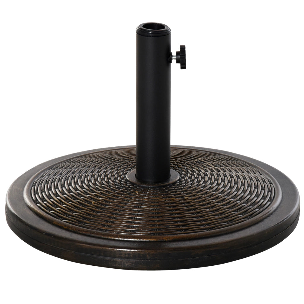Base per Ombrellone in Cemento Plastica con Effetto Rattan ¨C zephmum ¨C Bronzo ?48x34cm 14kg
