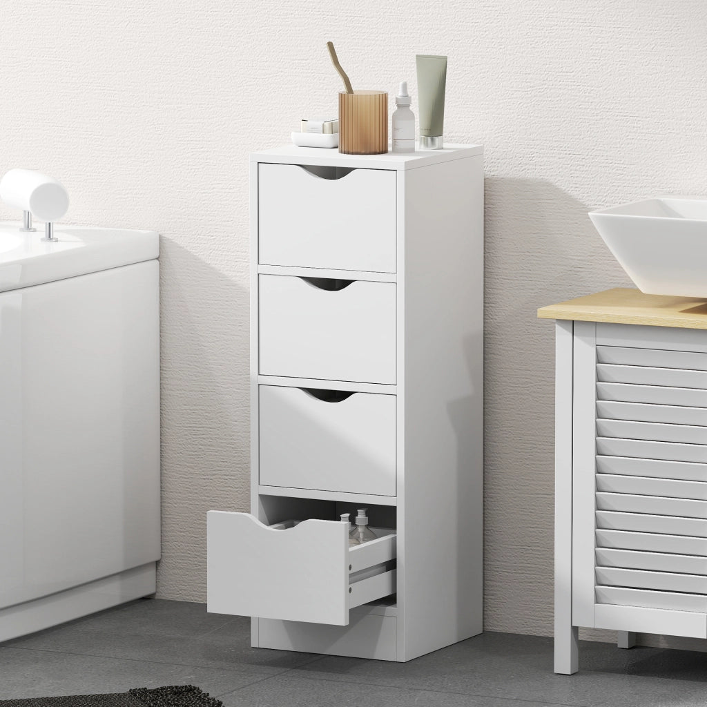 Mobile da bagno con 4 cassetti ¨C zephmum ¨C bianco 29x29x83 cm