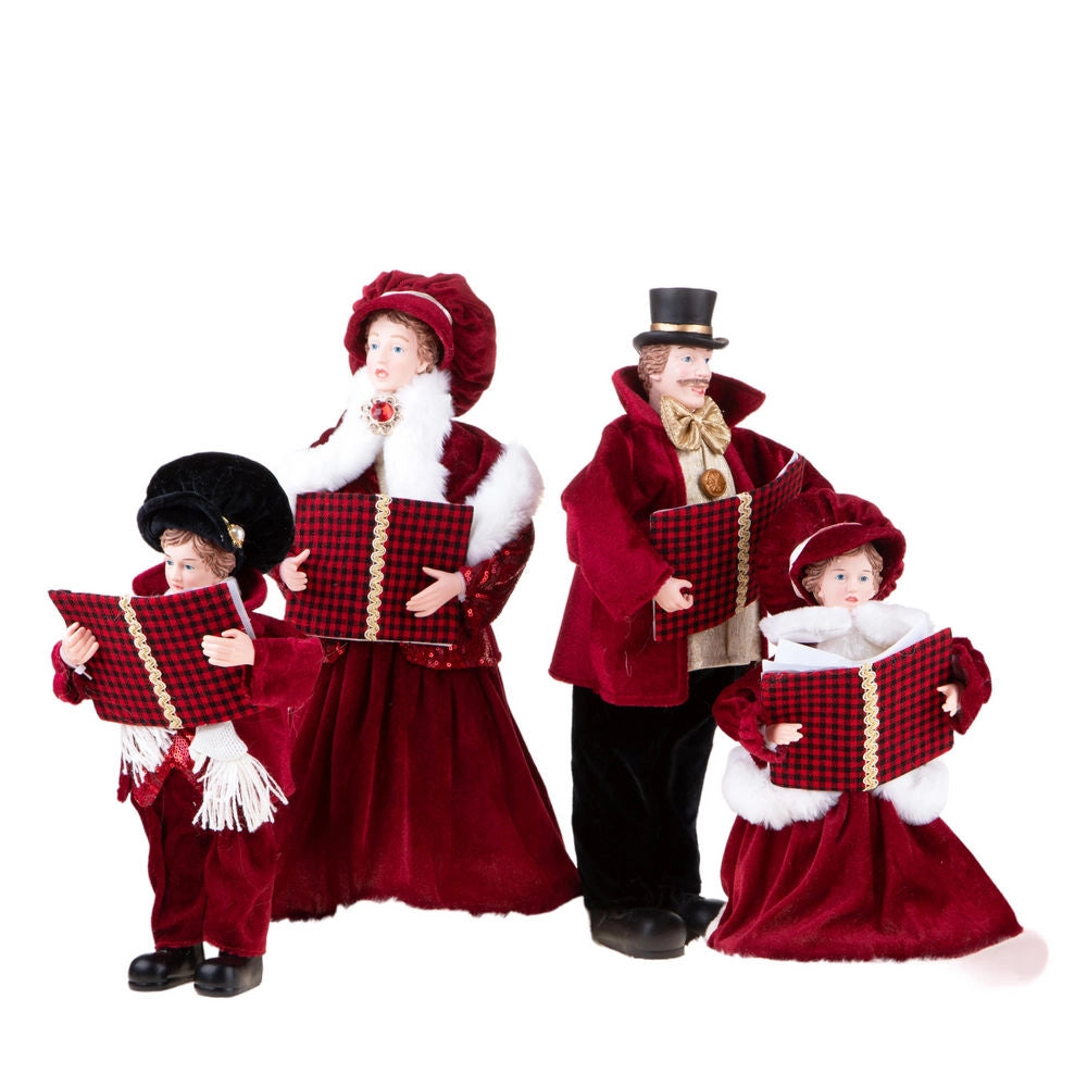 Cantori di Natale in set da 4 Pz 45 cm Decorazione Natalizia