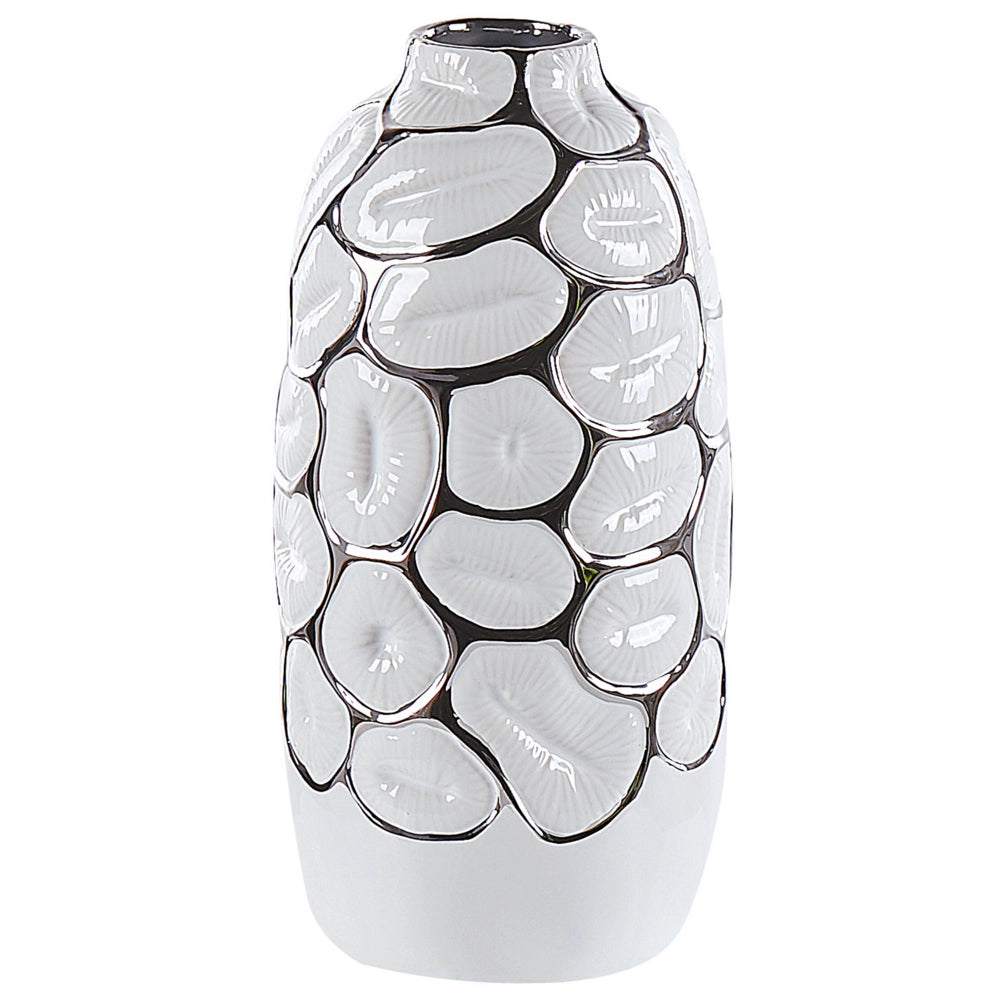 Vaso per fiori in gres porcellanato bianca 34 cm Accessorio per la casa Pezzo d'Stile glamour