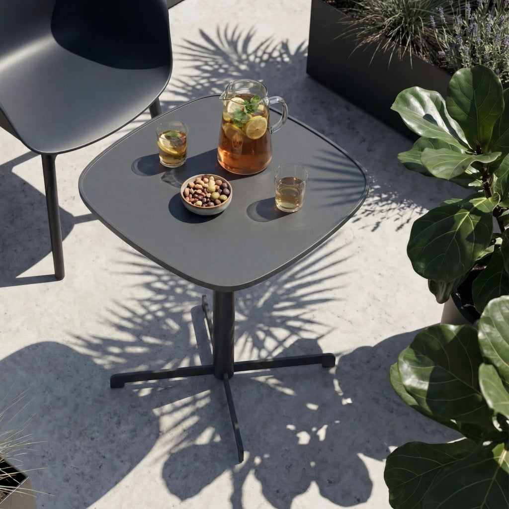 Tavolo da Bistrot Foggia per Esterno in Acciaio 75 x 70 x 70 cm - Grigio Antracite casa.pro