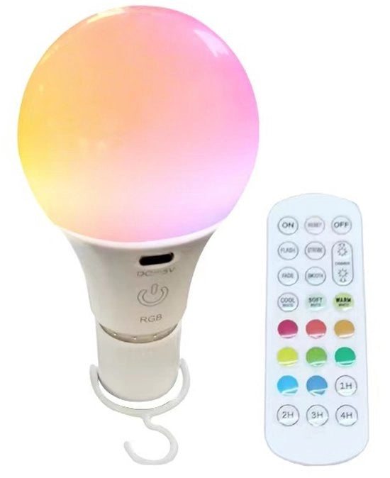 Lampada a LED RGB con ricarica a filo con telecomando (E27) (telecomando grande)