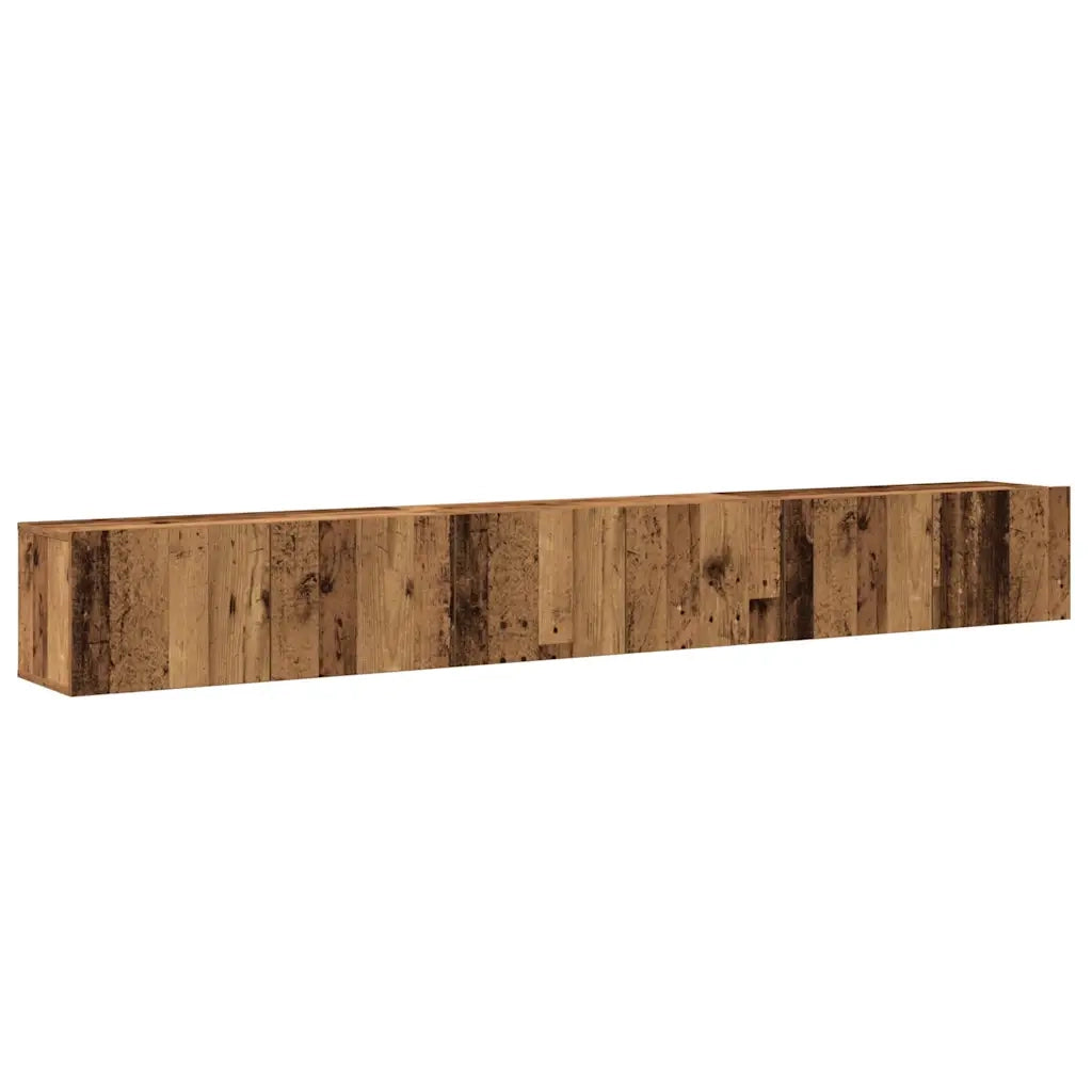 Set Mobile TV 3 pz Montato a Parete Legno Antico in Truciolato 3329203
