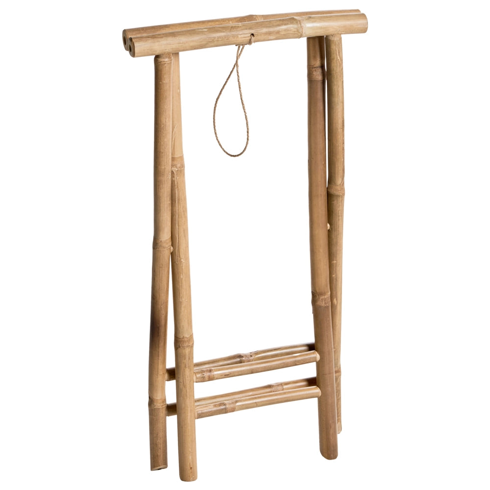 Tavolino da bagno in bambù naturale con vassoio pieghevole decorativo in stile scandinavo moderno