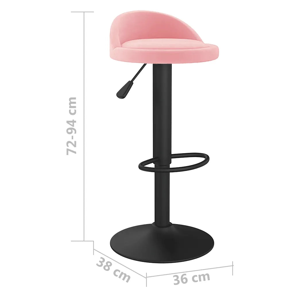 vidaXL Sgabello da Bar Rosa in Velluto