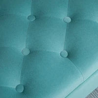 Panca Vintage con Spazio di Archiviazione, Panca Imbottita in Velluto, Verde