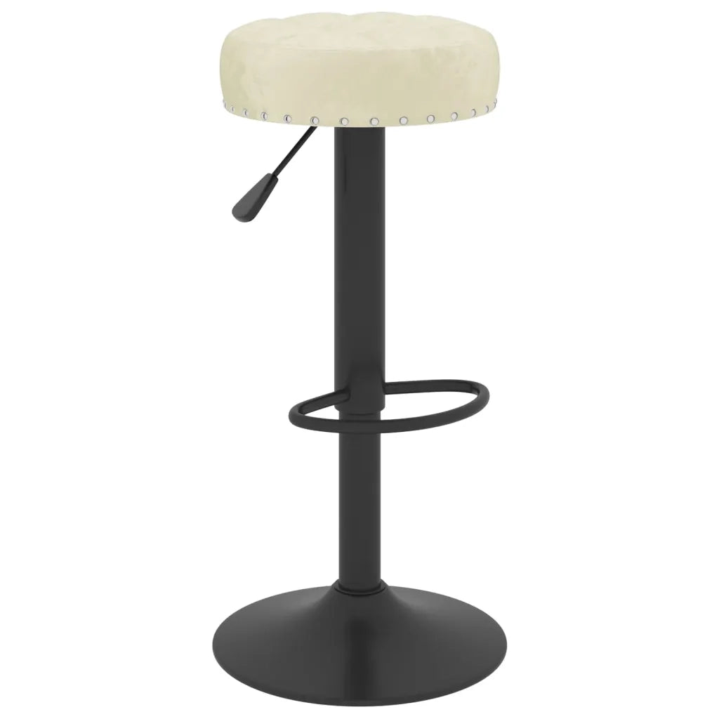 Sedie da Bar 2 pz Crema in Velluto 332994