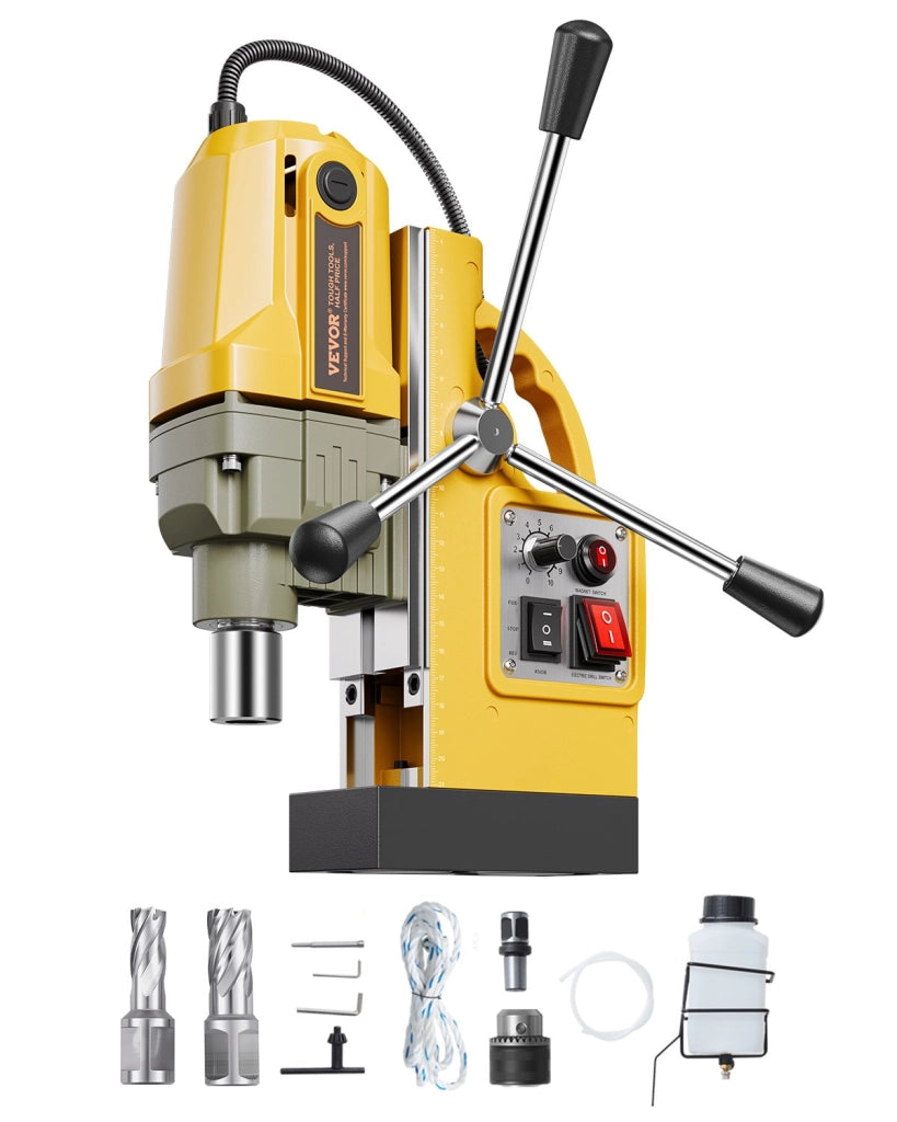 Trapano magnetico 1200W ZT-40HAR trapano a colonna 12500N carotaggio max 40mm con 2 punte regolabile giallo