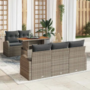 Set Divano da Giardino 6 pcs Grigio Poly Rattan 3358260