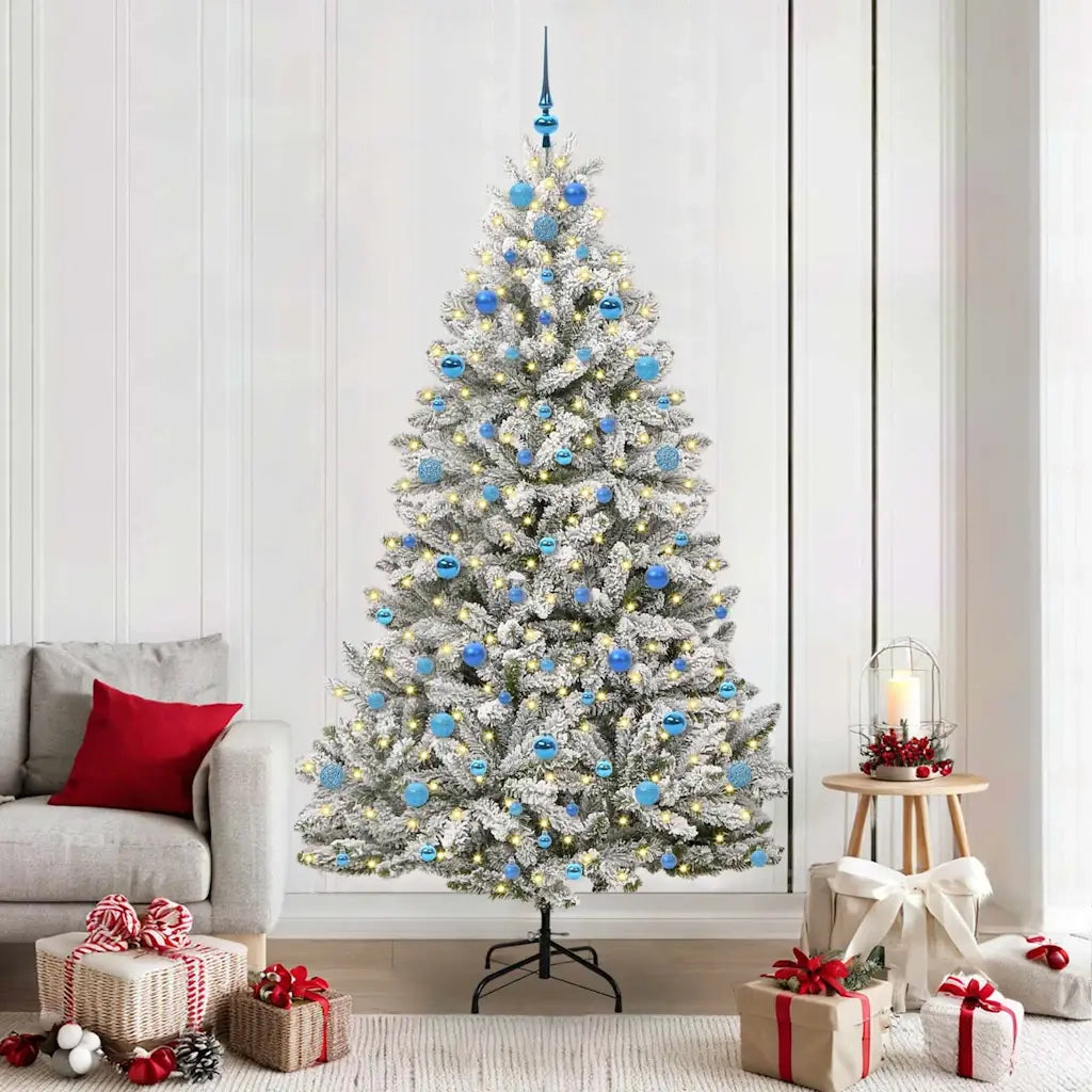 Albero di Natale | Decorazioni natalizie artificiale con 300 LED Verde e Bianco 210 cm