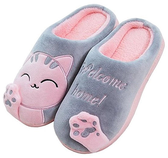 Pantofole antiscivolo per gatti - Slip-on - Sintetico - Pantofole per interni - Pantofole con suola alta 3 cm - Pantofole per casa - Pantofole sostenibili