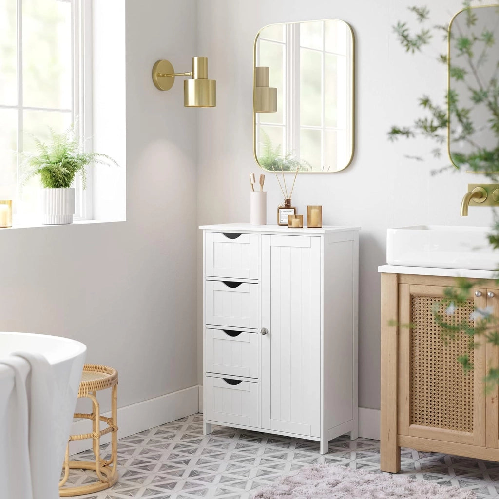 Mobiletto da bagno VALORA con cassettiera bianca LHC41W