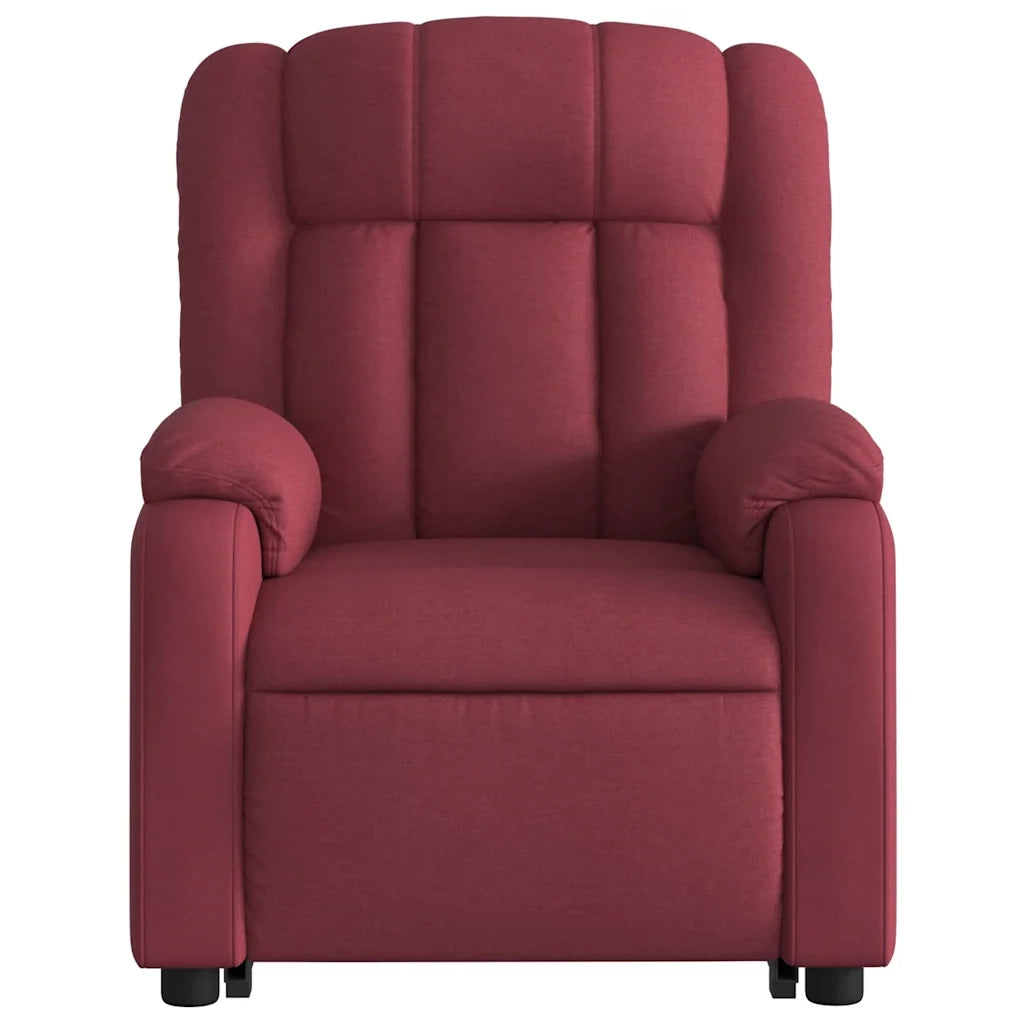 Poltrona Alzapersona Reclinabile Elettrica Rosso Vino Tessuto 3205343