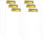 Klembord A4 Alto - Transparente Plastica - Chiusura in Metallo Oro - Leggero - Pianta del Klembord - Utile per l'Organizzazione - Tavola da Scrivere