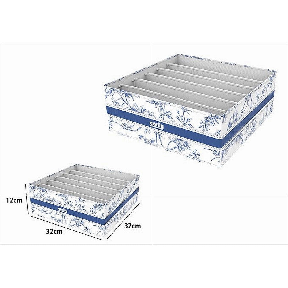 Trade Shop - Organizer Per Armadio 6 Scomparti Scatola Salvaspazio 32x32x12 Cm Fantasia 87329 -