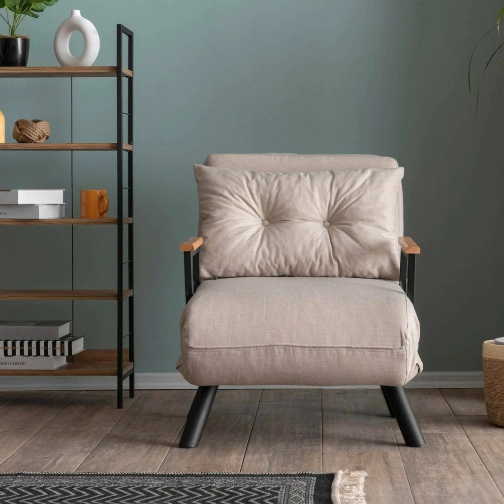Poltroncina Keoni, Poltrona Reclinabile, 60x78x78h cm Beige