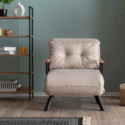 Poltroncina Keoni, Poltrona Reclinabile, 60x78x78h cm Beige