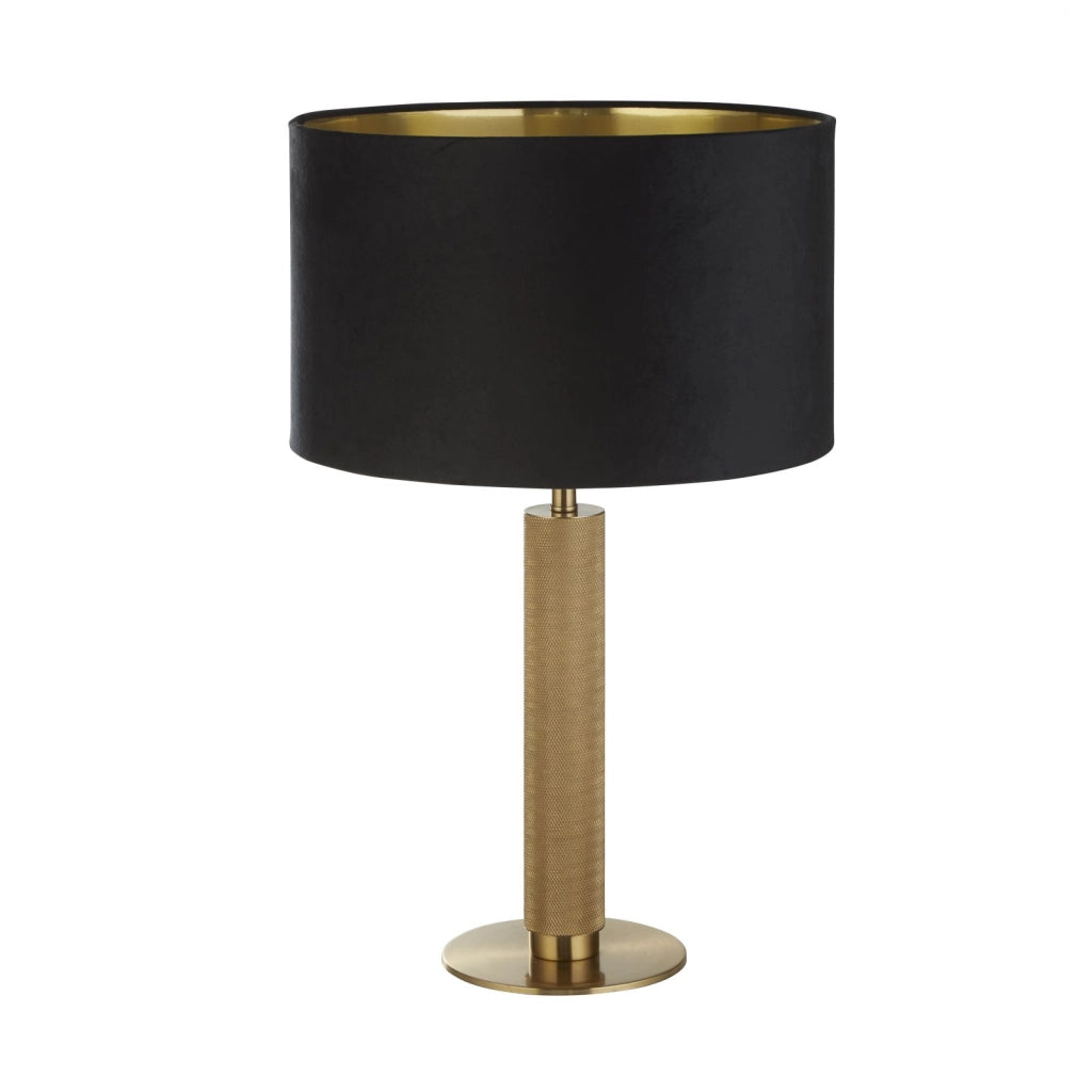Lampada da tavolo London - Ottone zigrinato e paralume in velluto nero