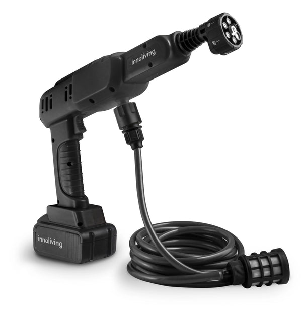 Innoliving Idropulitrice Senza Fili INN-647, Ricaricabile 3000mAh con 6 Regolazioni e 7 Accessori, Adattatore per Bottiglia, Contenitore Sapone incluso, Batteria 18,5V, Caricabatteria
