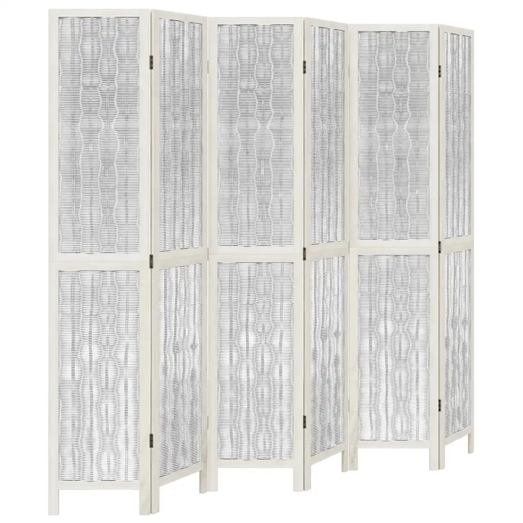 Divisorio Ambienti | Divider per stanze | Paravento 6Pannelli Bianco Legno Massello di Paulownia