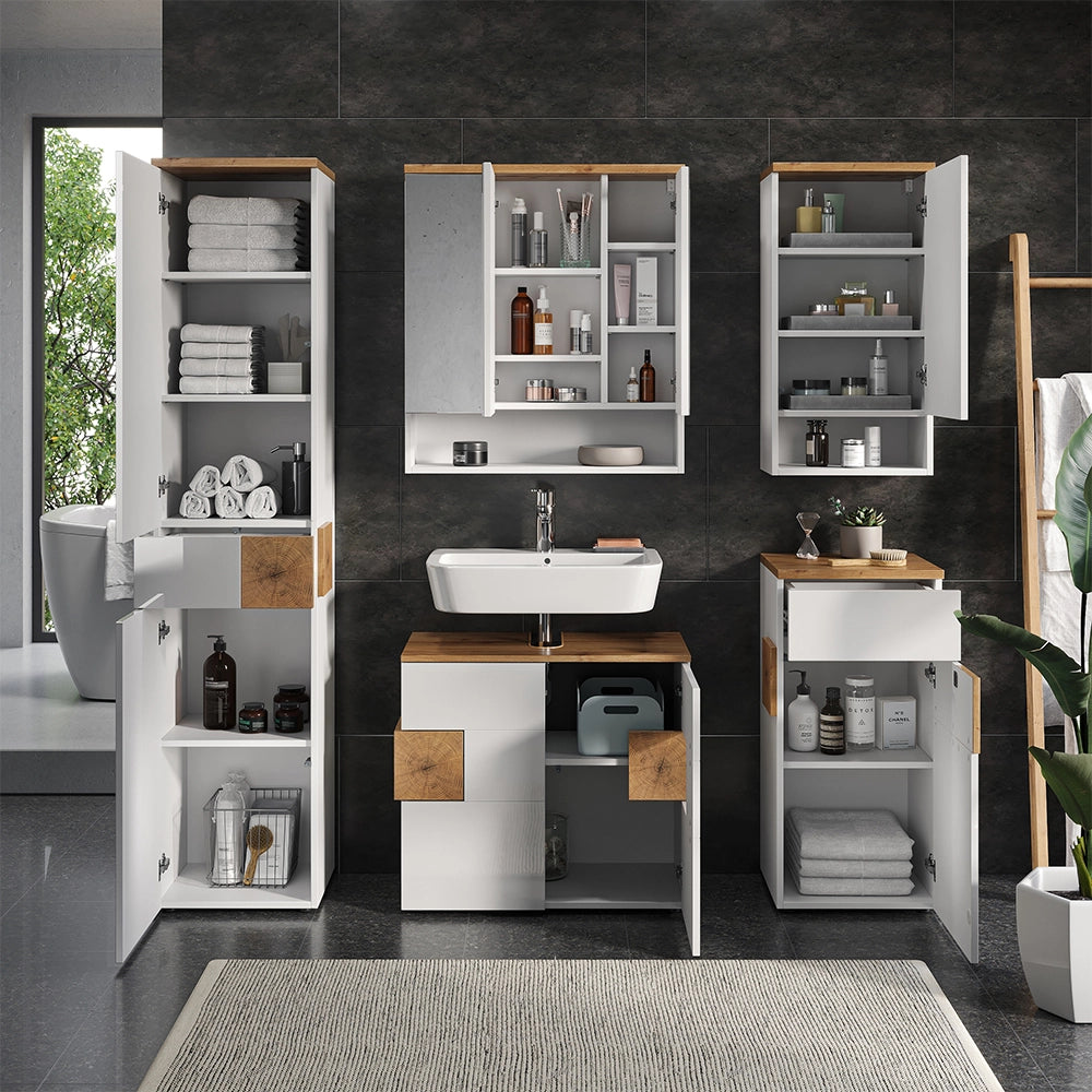 Vicco Set di mobili da bagno Bianco 5 parti