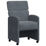 Sedie da Pranzo con Ruote 2 pz | Sedie da cucina Grigio scuro 58 x 65 x 98 cm
