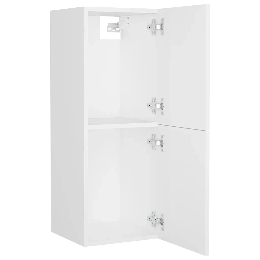 Set Mobili da Bagno | Armadio da bagno Bianco in Legno Multistrato