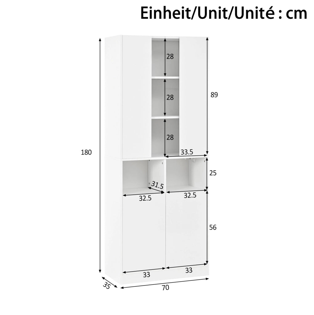 Armadio alto bianco LED con controllo App 70x35x180 cm