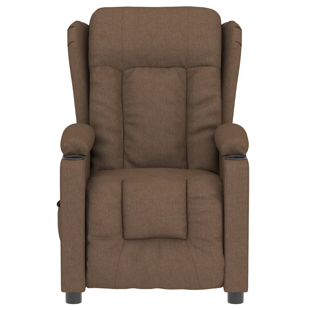 Poltrona Massaggiante Elettrica Marrone in Tessuto 3098793