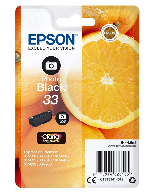Epson Oranges C13T33414010 cartuccia d'inchiostro 1 pz Originale Nero per foto