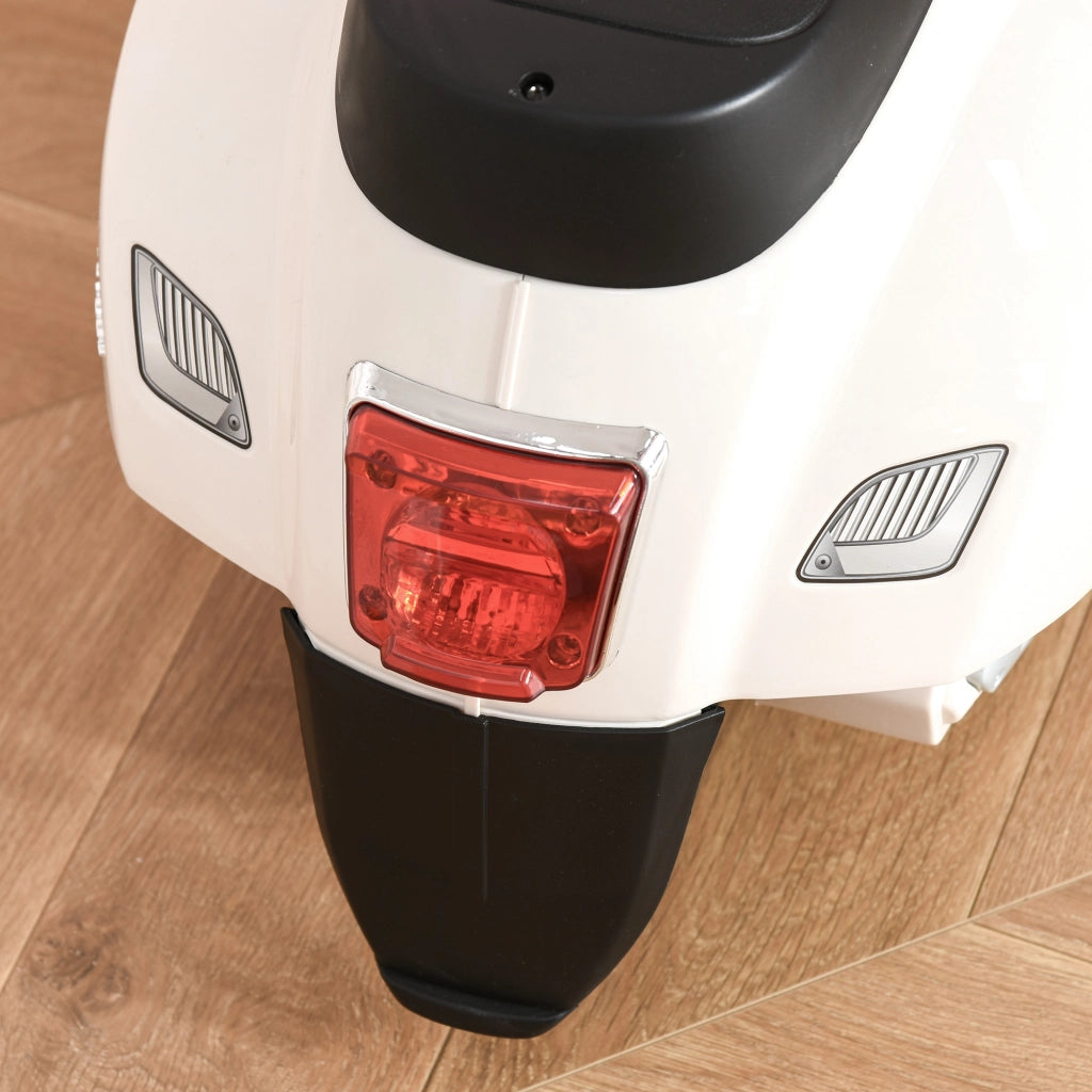Moto Elettrica per Bambini con Faro e Bocina ¨C Zephmum ¨C 66.5x38x52 cm Bianco
