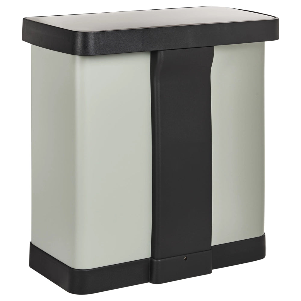 Cestino doppio con pedale e coperchio metallo Materiale sintetico Verde Chiaro Cucina moderna Riciclabile