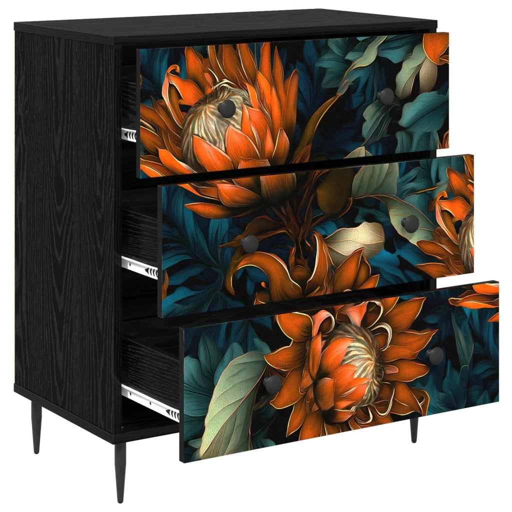 Cassettiera LOCHEM Stampa arancione 66 x 36,5 x 76 cm 8007370