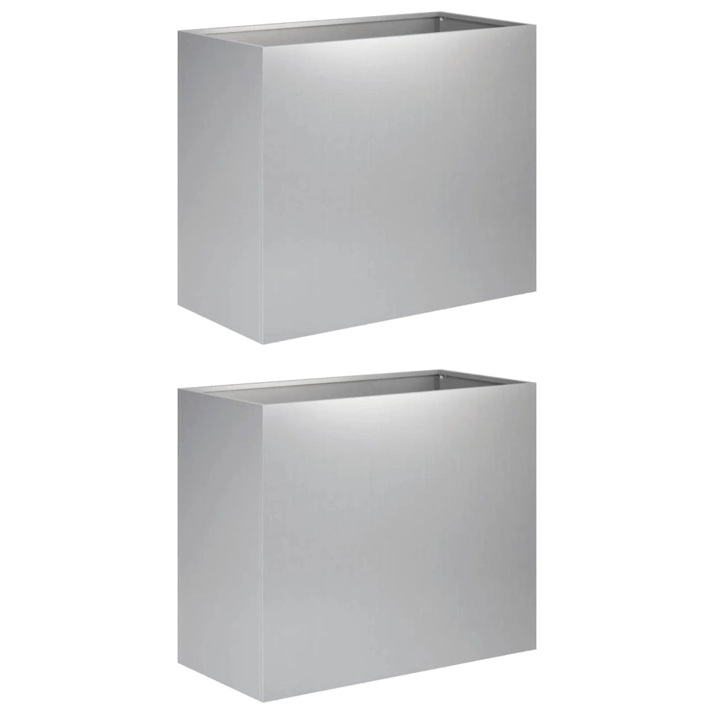 Vaso da giardino 2 pz Argento 60 x 30 x 40 cm Acciaio zincato 8005565