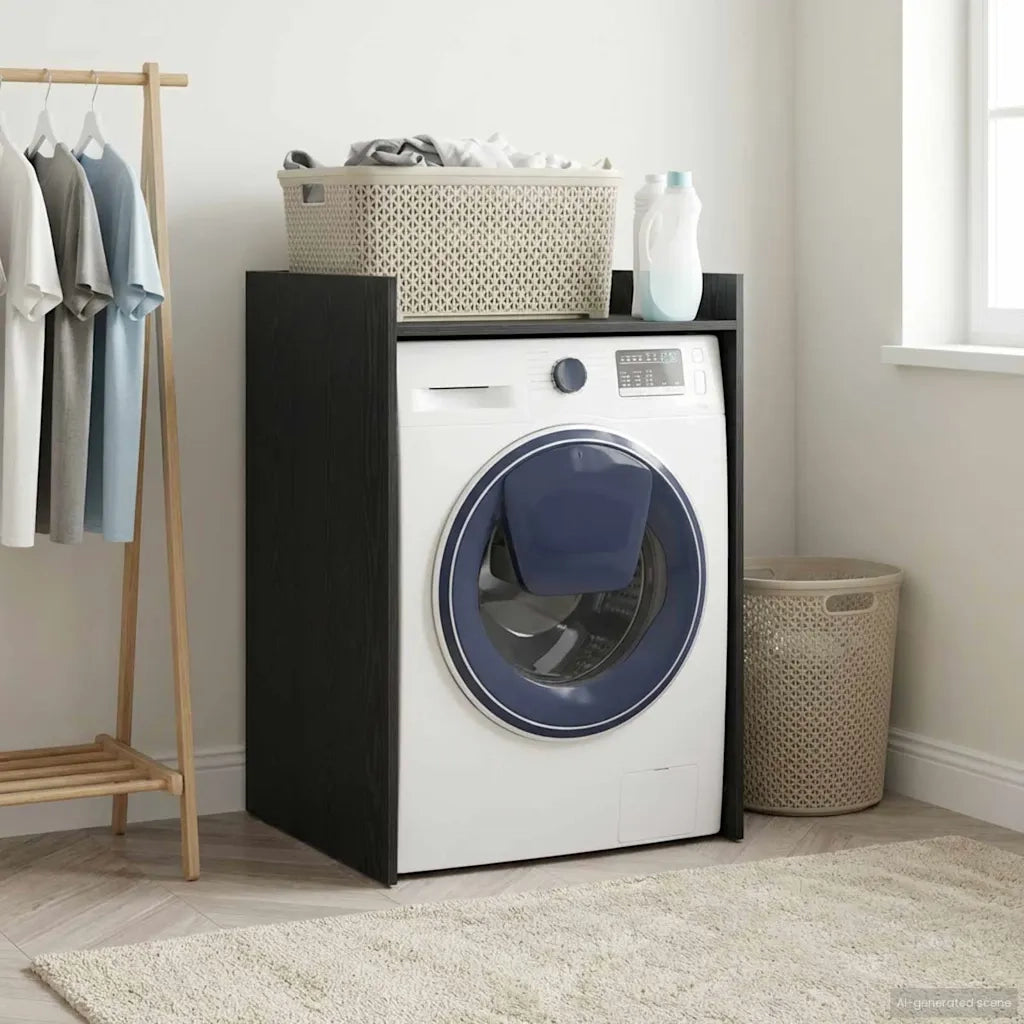 Mobiletto per lavatrice Rovere Nero 67,5 x 62 x 97 cm 8006809